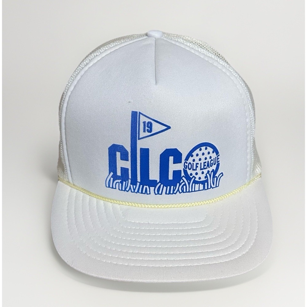 Vintage 1990s CLC 19 Golf League Mesh Snapback Trucker Hat Y2K 90s Style Dad Hat